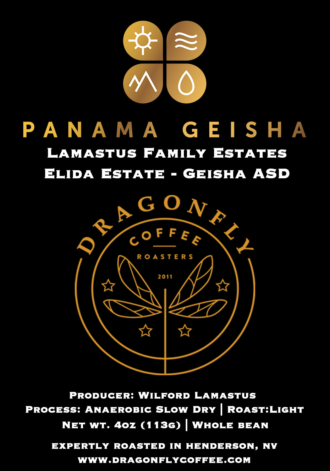Panama Geisha - Elida Estate Green Tip ASD - 4oz WHOLE BEAN